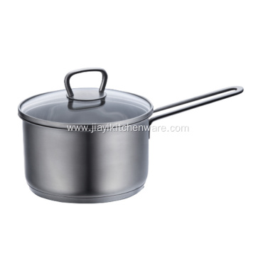 Glass Lid Cookware Long Handle Milk Pot